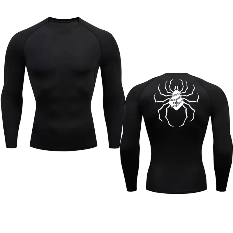 Anime  Compression Shirt Men Spider GYM Running Workout Thermal Underwear Skiing Skating Jogging Base Layer Shirt 837
