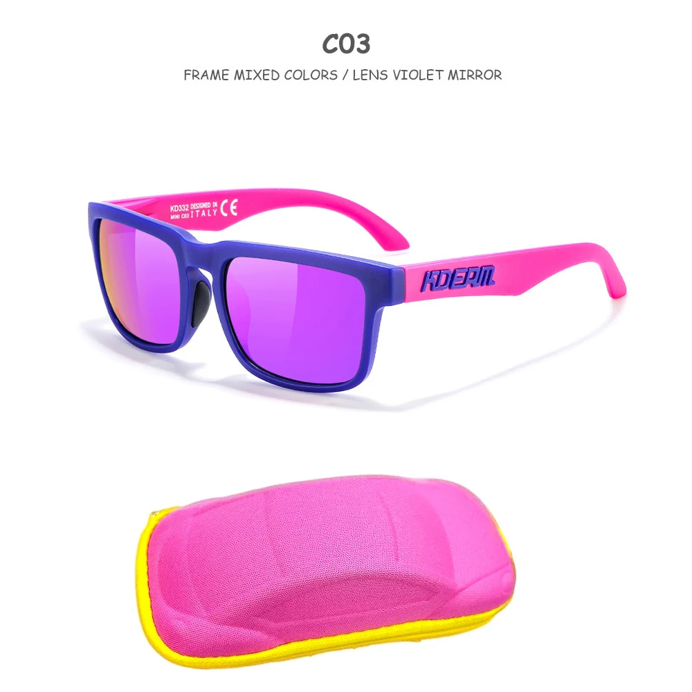 KDEAM Kids Sunglasses TR90 Lightweight Frame UV400 Protection Fashion Colors Unbreakable Boys Girls Accessories With Zipper box