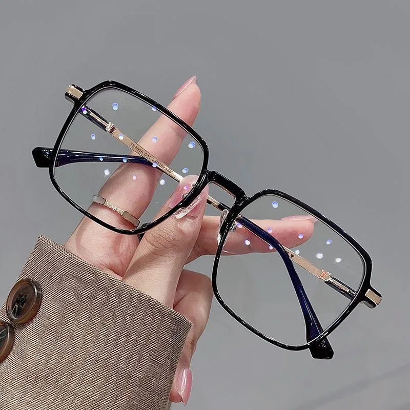 Ultra-light eye glasses women's campus style student large frame eyeglasses square glasses anti-blue light glasses frames