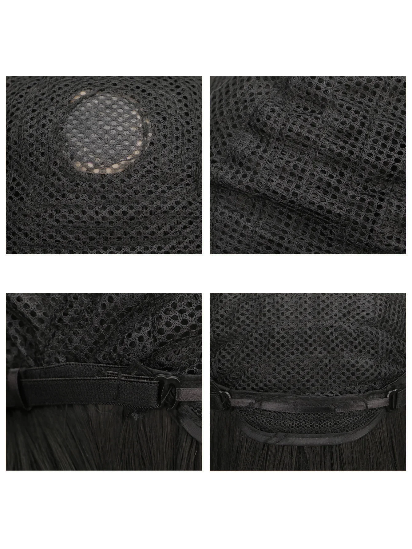 QQXCAIW المرأة الطبيعية طويلة أسود براون الاصطناعية خصلات الشعر المستعار هالوين أنيمي زي طويل مستقيم مقاومة للحرارة شعر مستعار أسود