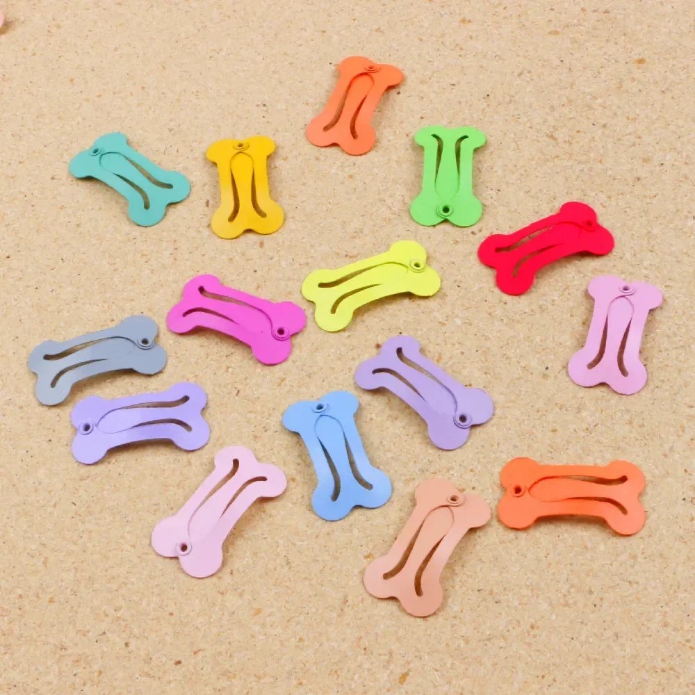 1/5/10/20 Pcs Hair Clips for Dogs Multicolor Barrettes Small Bone Snap Hair Clips for Dog Cat Pet Grooming Bows Hair Accessories