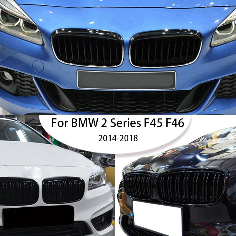 Upgrade Signal/Double Slat Diamond Front Kidney Grille Bumper For BMW 2 Series F45 F46 GT 2014-2018 216i 218i 220i 225i