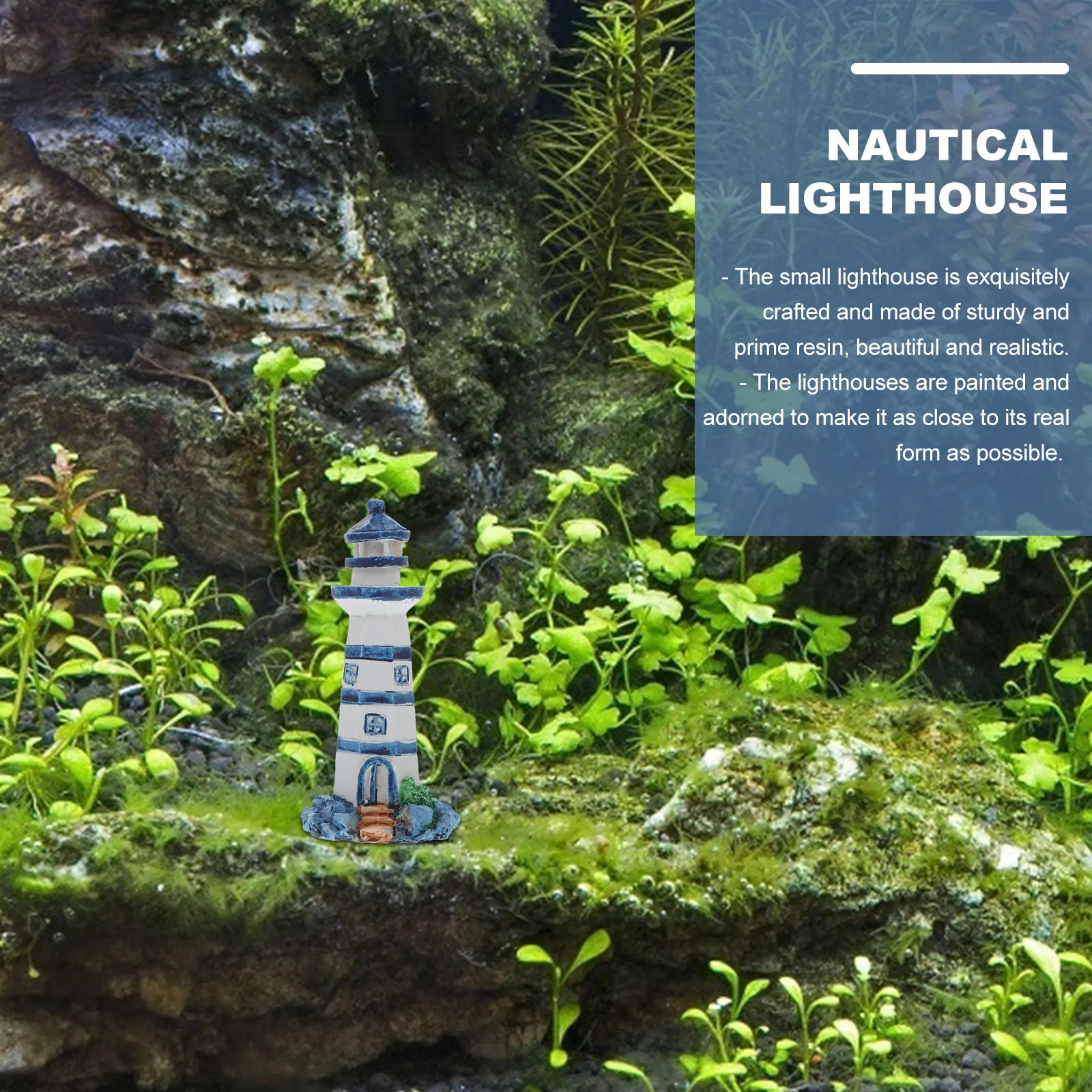 

1Pcs Resin Lighthouse Nautical Decor Small Resin Ornament for Coastal Home Tabletop Decoration Nautical Themed Party