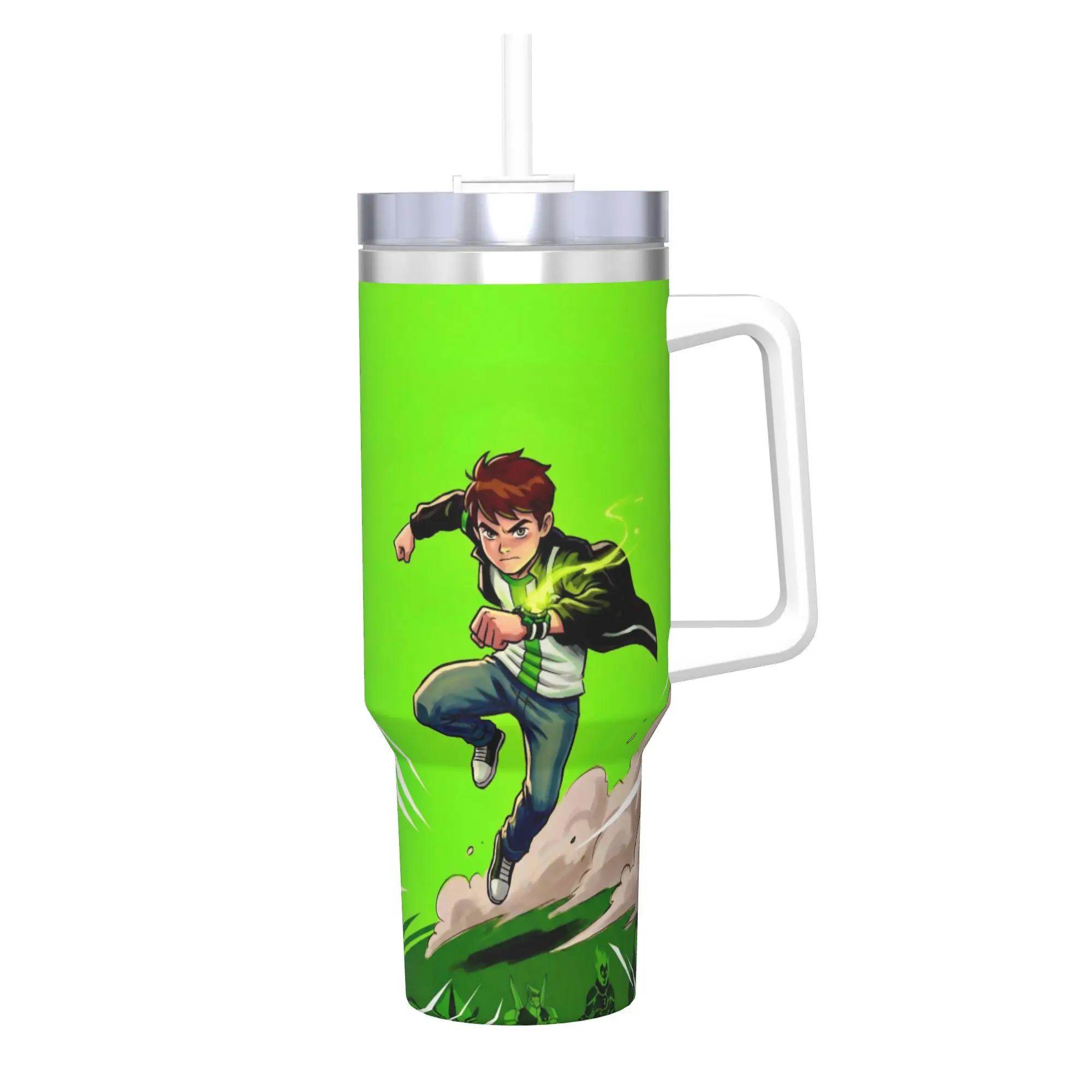 Ben 10 Anime Tumbler 40oz Stainless Steel Double Wall Vacuum Insulated  Cup With Straw