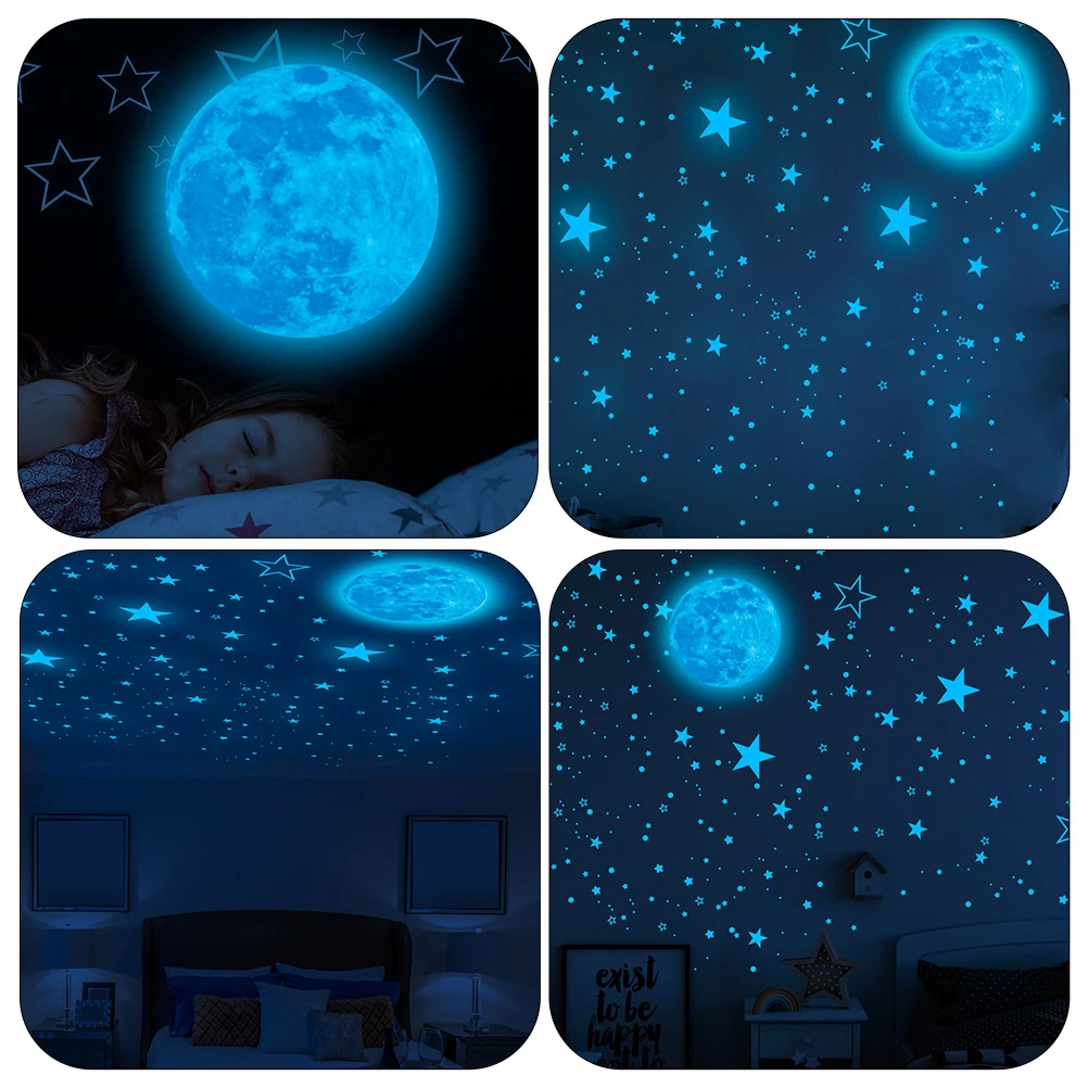 

1 Set Glowing In The Dark Wall Stickers Creative Kids Room Decors Wall Adhesive Stars Ceiling Stickers For Bedroom