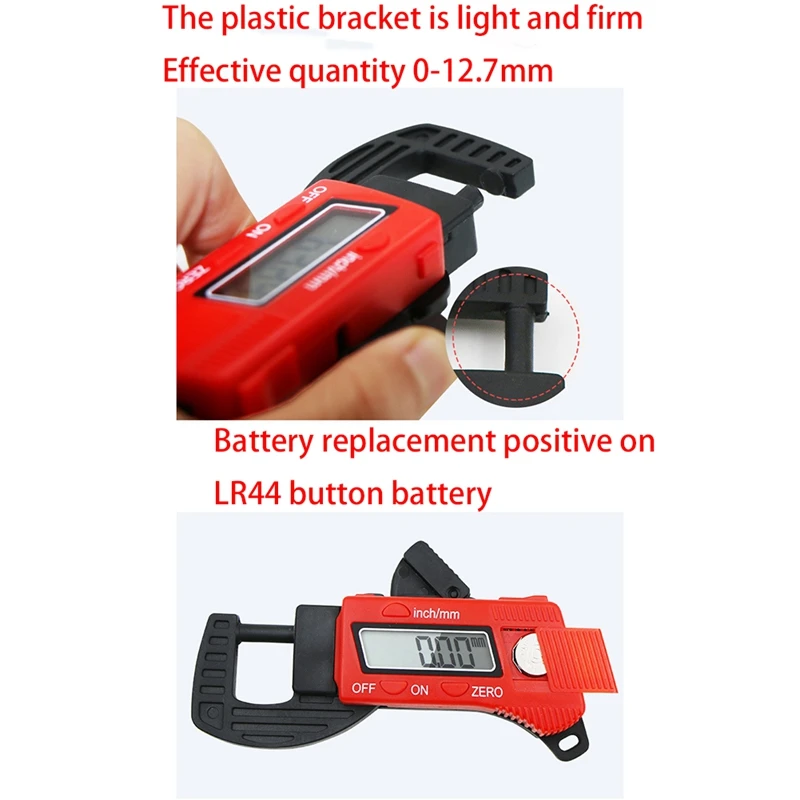 0-12.7Mm Plastic Carbon Fiber Composites Digital Thickness Caliper Micrometer Gauge