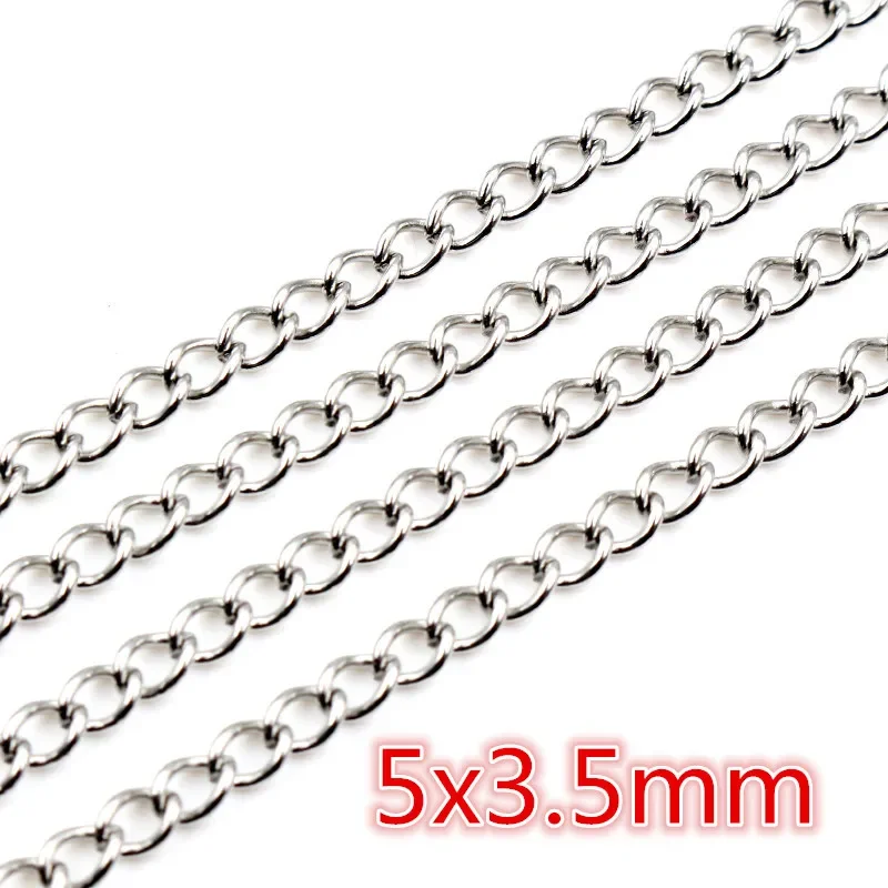 5 Meters/Lot Never Fade Stainless Steel Multi Styles Necklace Chains For DIY Jewelry Making Findings Accessories Handmade image 4