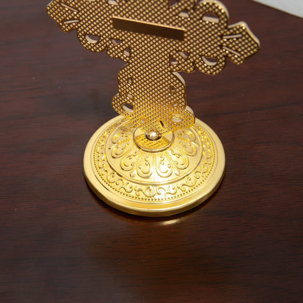HTISOK Orthodoxes Kreuz Dreizackiges Jesus-Kreuz Vergoldet 3,5 Zoll Kirchendekoration Religiöses Geschenk Spirituelles Symbol Orthodoxes Kreuz – Detail 6