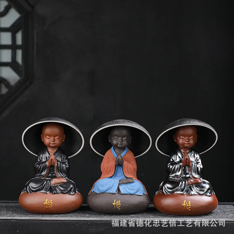 Ceramic Creative Little Monk Tea Strainer Tea Leaking Tea Strainer Household Kung Fu Set Accessories Ceremony Decoration