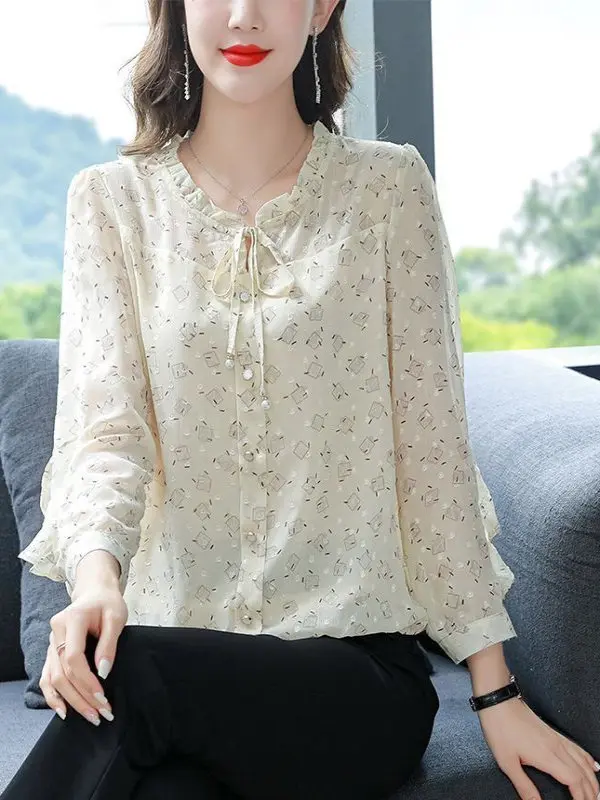 

Рубашки с длинным рукавом, женские атласные топы на пуговицах, облегающие, в консервативном стиле, в стиле ретро, в студенческом стиле, минималистичные молодежные рукава-фонарики