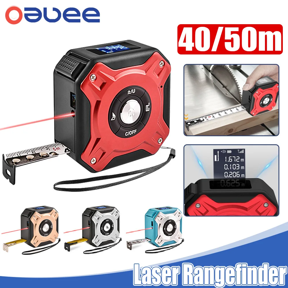 

40/50M Digital Laser Tape Measure Laser Rangefinder Accurate Distance Meter Construction Roulette Retractable Measuring Tool