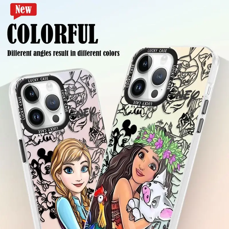 Disney Princess Funny Case for Redmi Note 9 9T 10C 11 Pro 10 11 Pro Plus 5G 12C 10 Pro 9A 12 4G Gradient Powder Cover