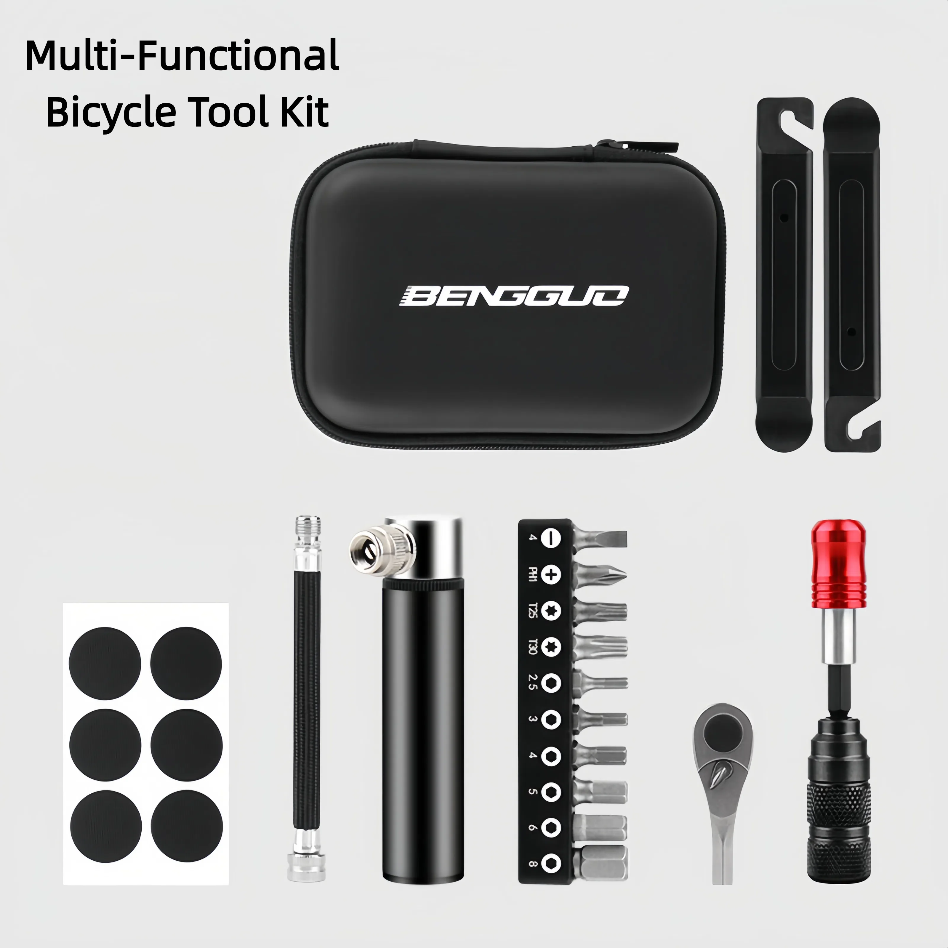 

Bicycle Repair Tools Kit Portable Multi-Tool Set Ratchet Screwdriver Pump Tire Lever For MTB Road Bike