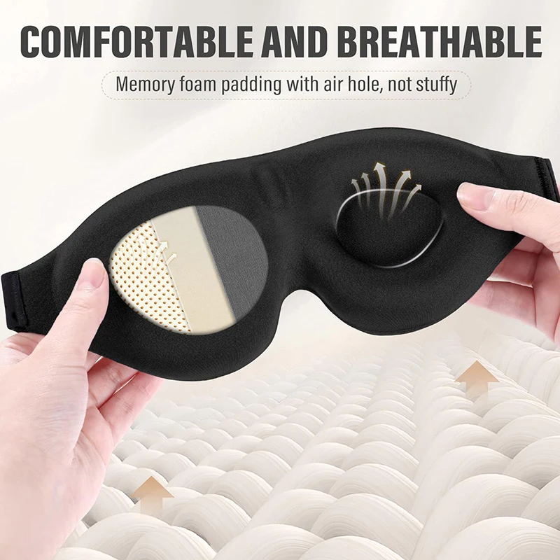 

3D Sleep Mask Sleeping Eye Cover Eye Mask Women Men Contoured Cup Night Blindfold Luxury Light Blocking EyeCover Molded EyeShade