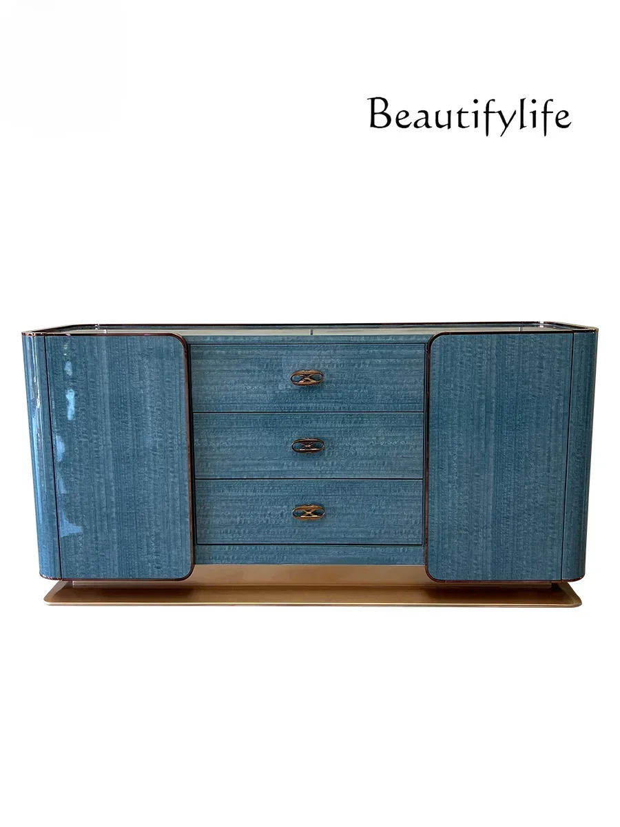 X40 Italian Light Luxury Solid Wood Sideboard Post-Modern Minimalist Living Room Entrance Cabinet TV Bench For Bedroom
