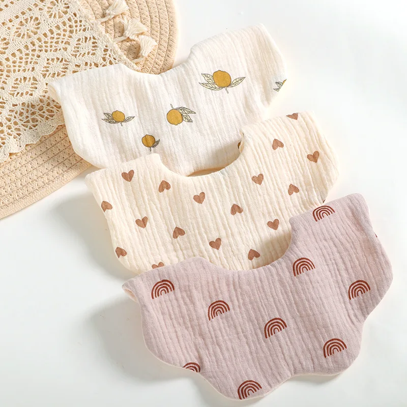 Baby Bibs 6 Layers Gauze Muslin Baby Kids Bandana Feeding Burp Cloth Soft Newborn Infant Saliva Towel Baby Girl Boy Accessories