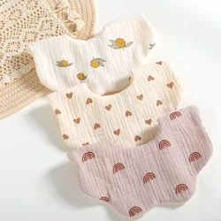 Bavoir en Gaze et Mousseline pour Bébé, 6 Couches, Bandana d'Alimentation pour Nouveau-Né, Serviette Douce pour Salive, Accessoires pour Fille et Garçon