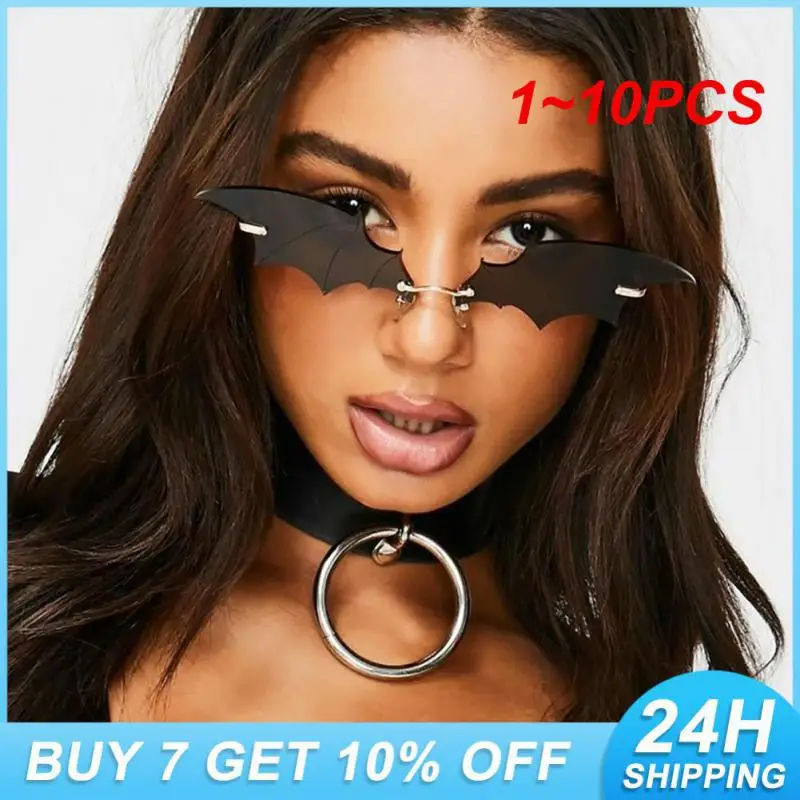 1~10PCS Fishing Fashion Sunglasses Polarized Oculos De Sol Exaggerated Bat Shape Glasses Bat Shape Goggles Cool