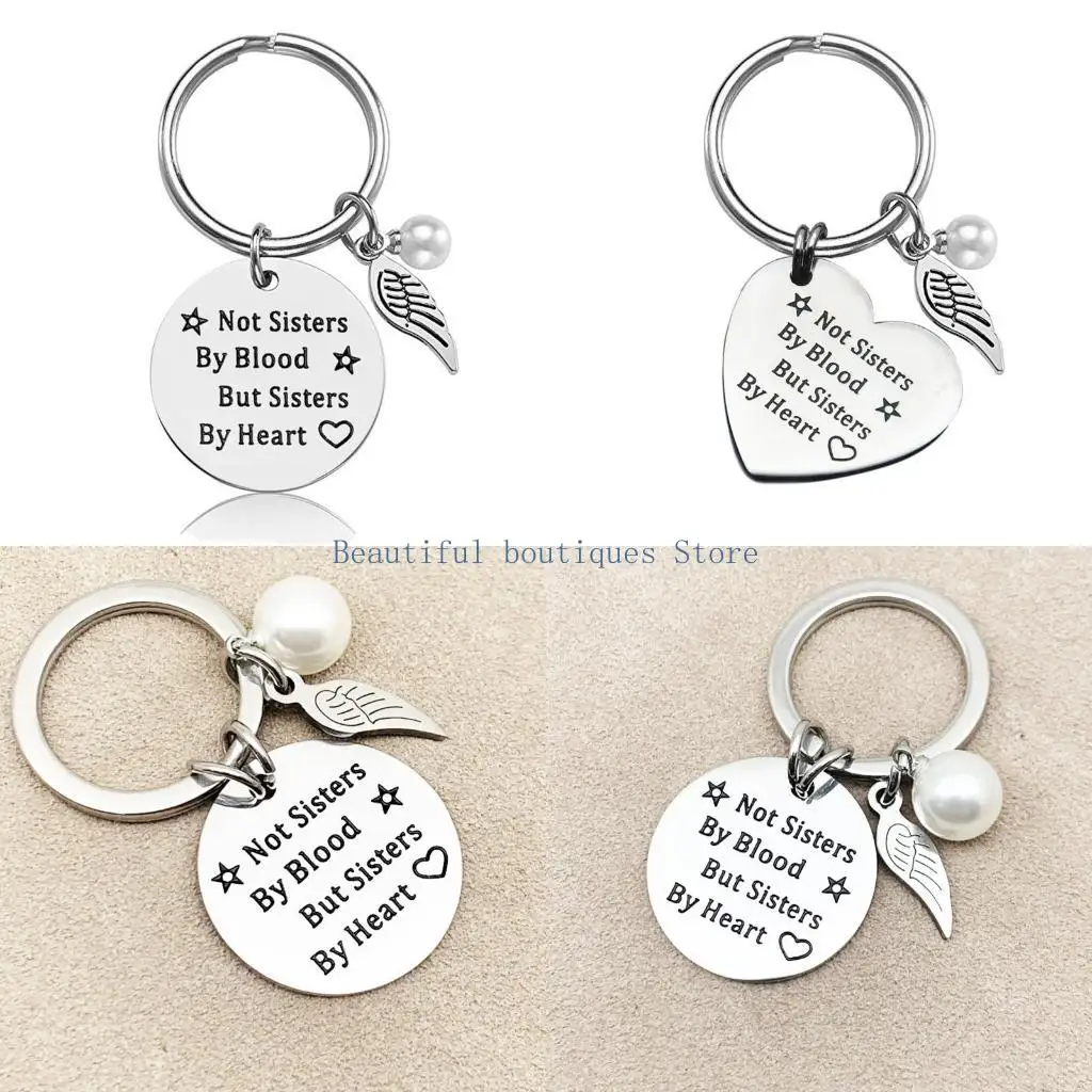 u4lf سلسلة مفاتيح فريدة من نوعها الصداقة مع سحر قلادة محفورة مجوهرات الملحقات للصداقة أفضل أخت #1