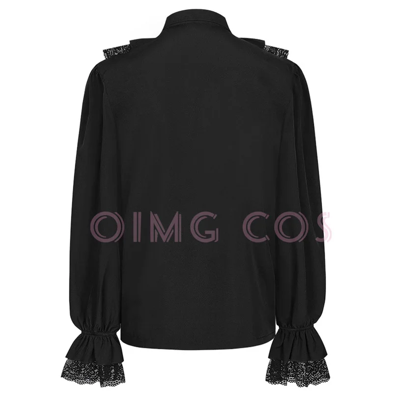 ヴァンパイアルネッサンスシャツビクトリア朝時代のスチームパンクラッフルトップコスプレ男性衣装