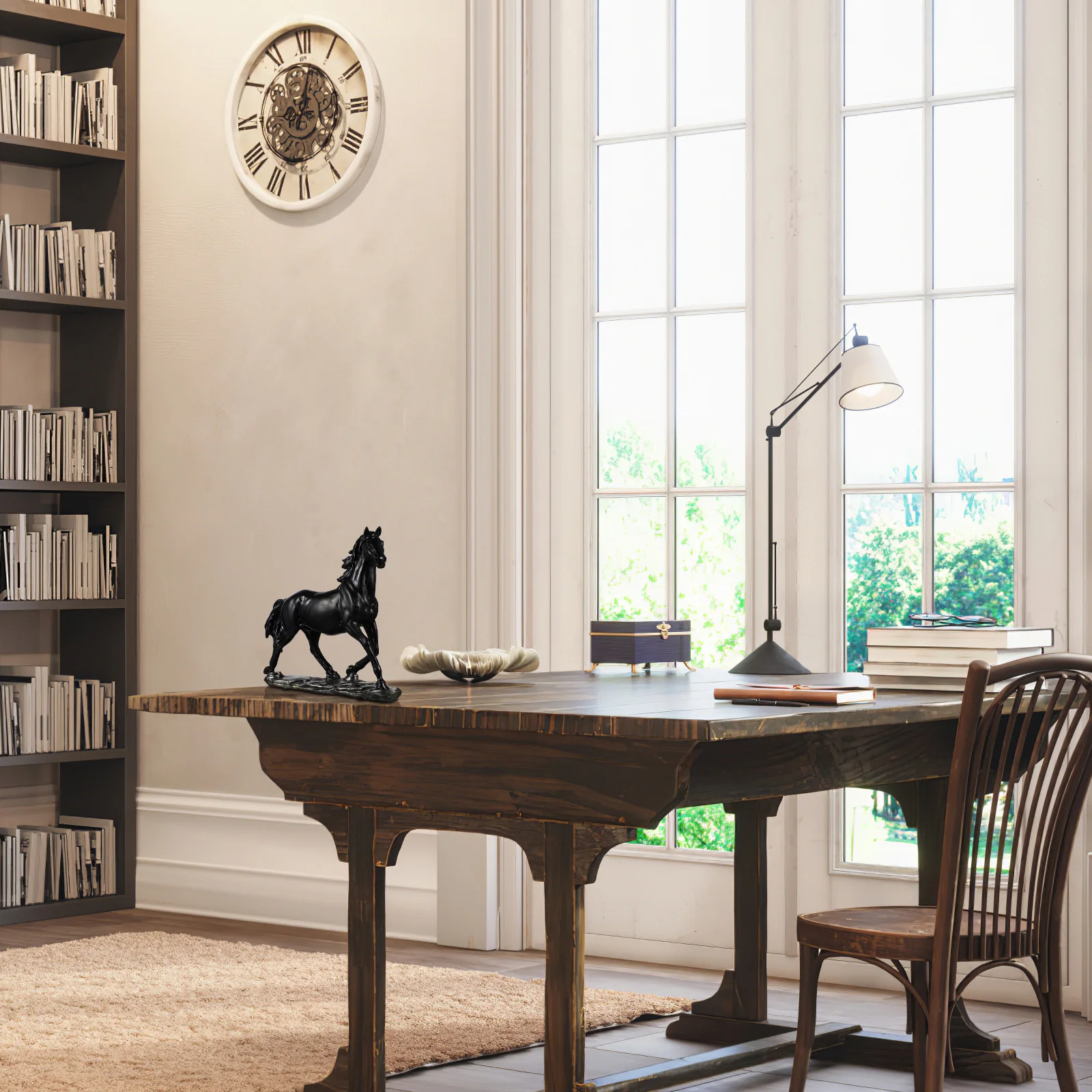 

1Pcs Vivid Resin Horse Ornament Desktop Decoration Stable Practical Business Gift Feng Shui Statue Resin Horse Model