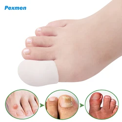 Pexmen 2/4Pcs Gel Big Toe Caps Covers Prevention for Corns Blisters and Ingrown Toenails Foot Pain Relief Protector