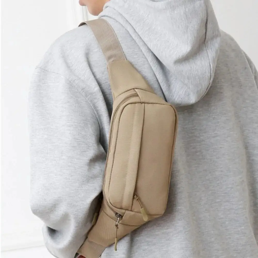

Chest Pack Men Waist Bag Single Shoulder Oxford Cloth Phone Belt Bag 3 Pockets Large Capacity Sports Crossbody Bag Casual Street