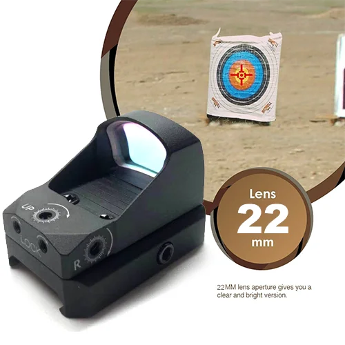 

46mm Tactical Red Dot Sight 2MOA Adjustable Sight pistol Scope Set with Battery