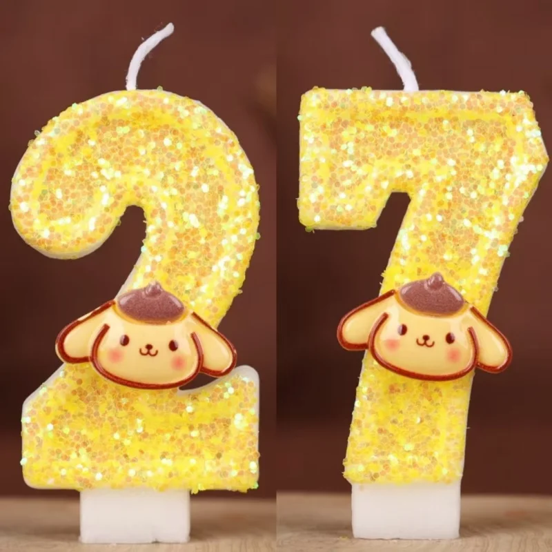 لطيف Onpompurin شمعة عدد 0-9 كعكة عيد ميلاد الديكور حفلة عيد ميلاد الطفل دش الشموع المشهد الديكور الهدايا