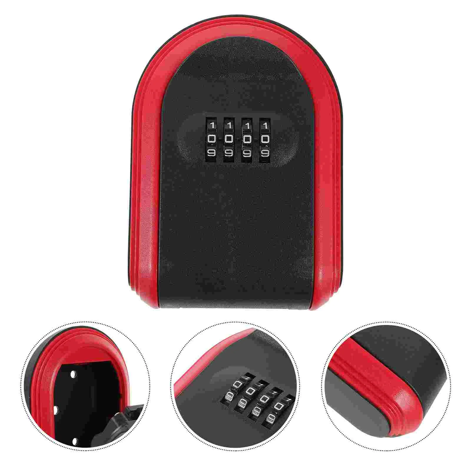 

Key Chain Outdoor Combination Lock Box Password Wall Mounted Safe (Black) 1pc Hider Red outside Holder for Hidden