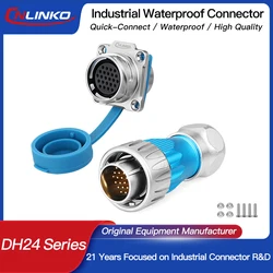 CNLINKO M24 10 12 19 24 Pin Metal Circular Aviation Connector GEN3 Waterproof IP68 Wire Connector for Industry Medical Equipment