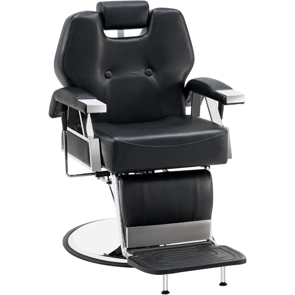 

Heavy Duty Recline Barber Chair All Purpose Hydraulic Salon Chair for Hair Stylist Spa Beauty Shampoo Equipment 8706 (Black)