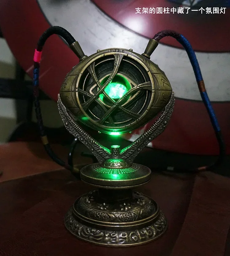 Hero Doctor Strange Necklaces Eye of Agamotto Infinity Stone Time gem LED light model toy collection gift home room decoration