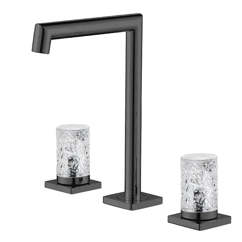 European all-copper split basin faucet Creative crystal double-control hot and cold basin faucet FT2510