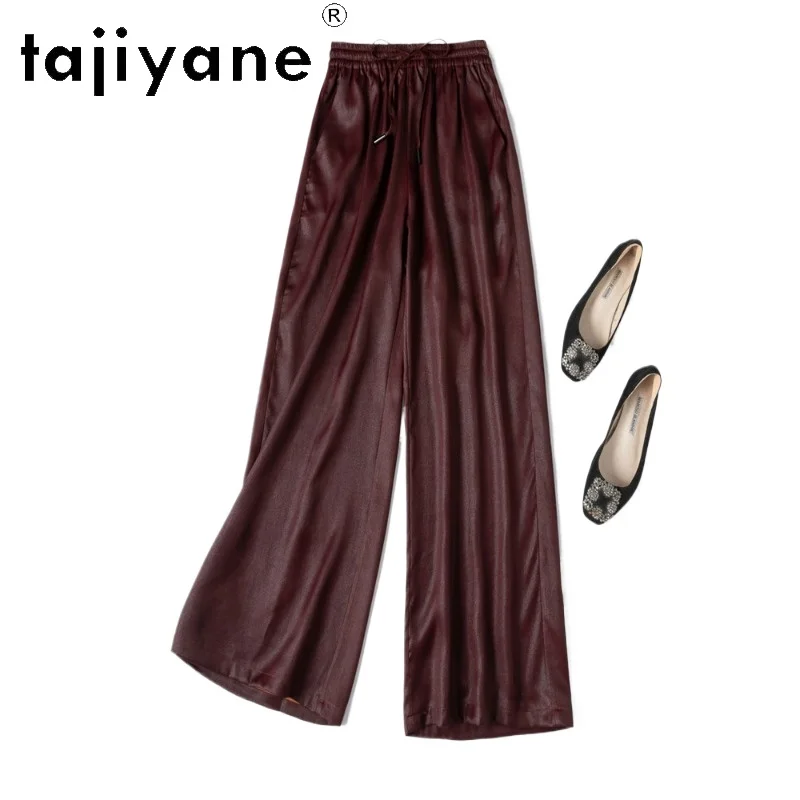 

TAJIYANE 100% Шелковые брюки из тутового шелкопряда для женщин, 40 момме, Xiangyun Sha, широкие брюки, элегантные весенние брюки 2026, женская одежда, штаны