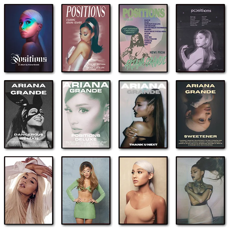 Singer Ariana-Grande Portrait Positions Music Album Poster Canvas Painting HD Printed Wall Art Pictures Home Decor Fans Gift