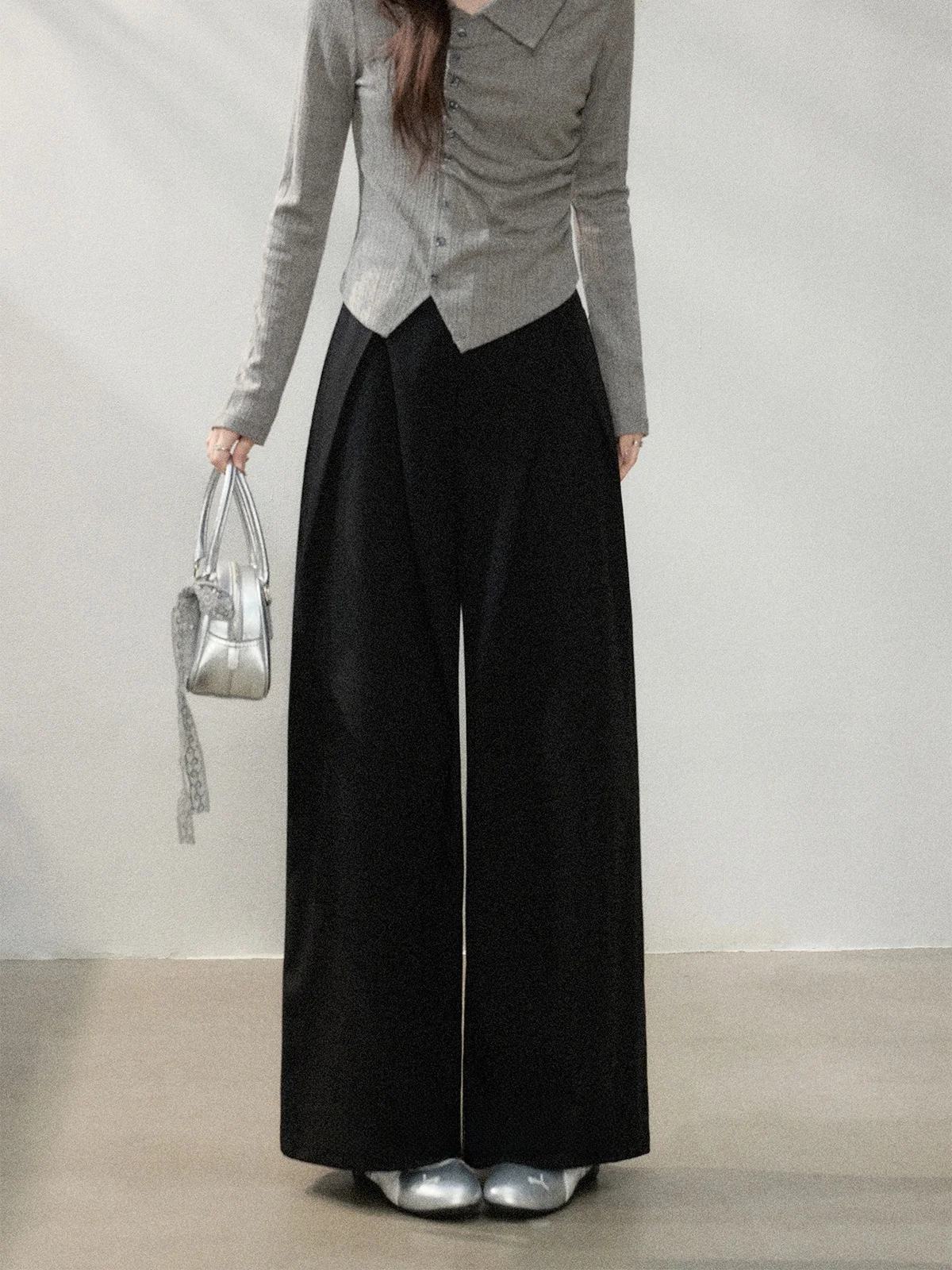 

Женские повседневные брюки Bla с высокой талией и широкими штанинами, свободного кроя, удобные, весна 2026, модные, прямого силуэта