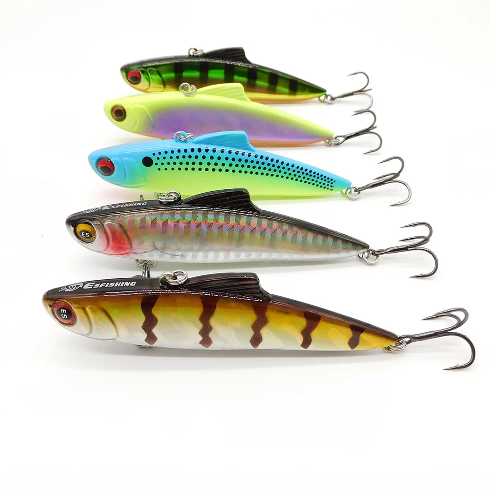 ESFISHING NEW VIB Bait 85mm 19g Saiber Sinking Vibration Fishing Lure Hard Plastic Artificial Rip Water RegionFor all Fish