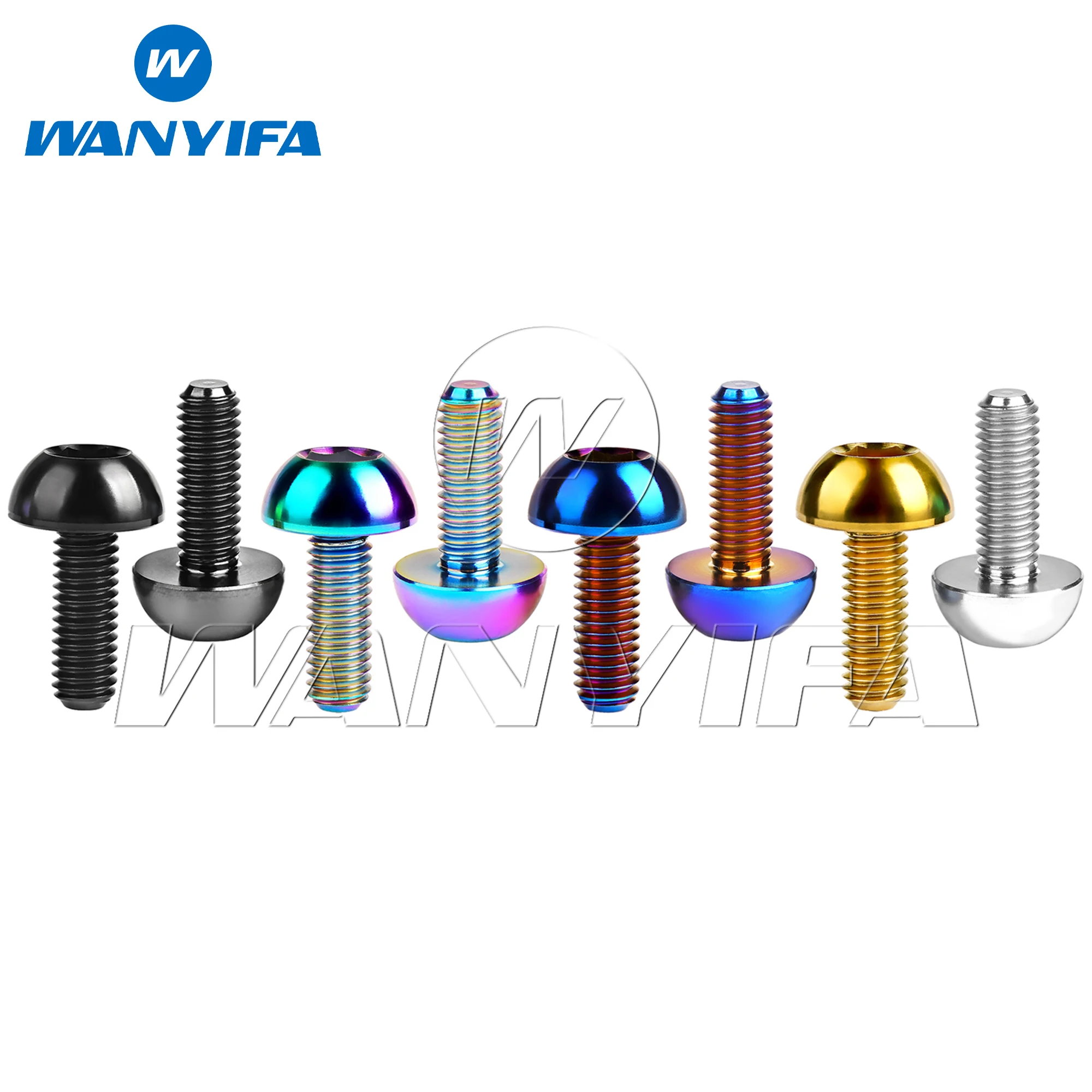 Wanyifa Titanium Bolt M6x17mm M6x17mm Flat Button Hex Head Scerw Bicycle Motorcycle Disc Rotor Screws