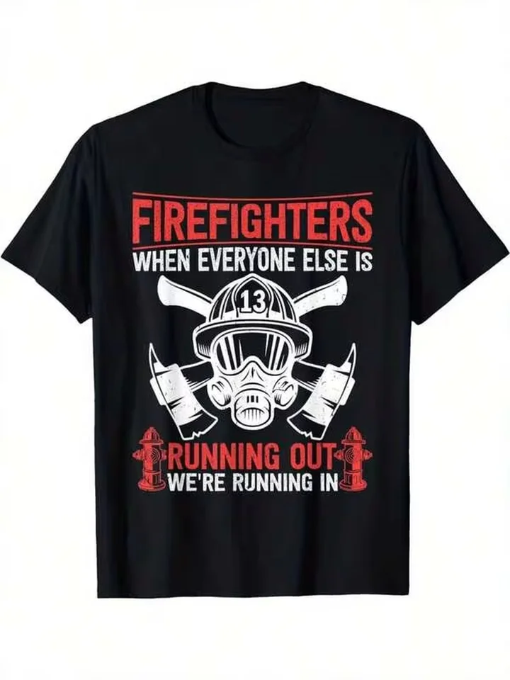 Camiseta de Bombero Voluntario 'Corriendo Hacia el Fuego' 180g