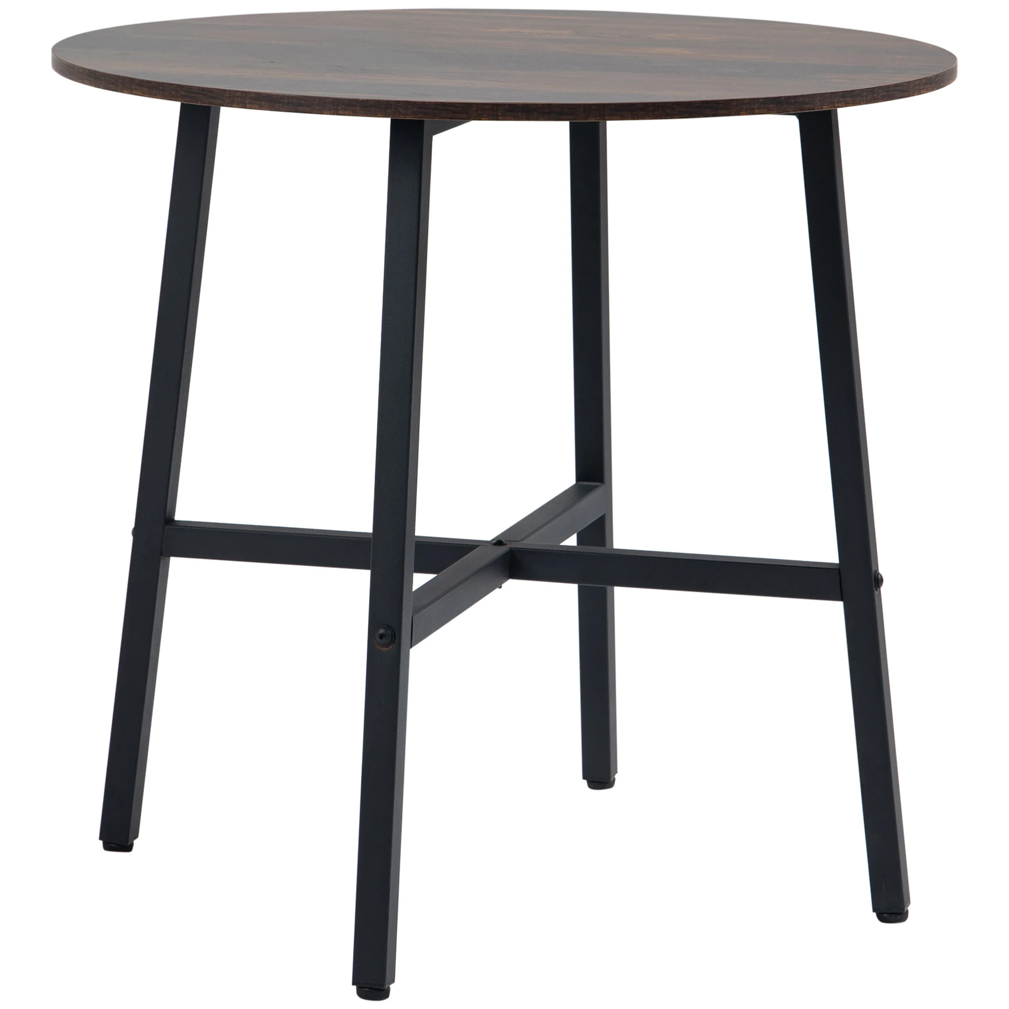 HOMCOM Mesa de Comedor Redonda para 4 Personas Ø80x76 cm Marrón Rústico