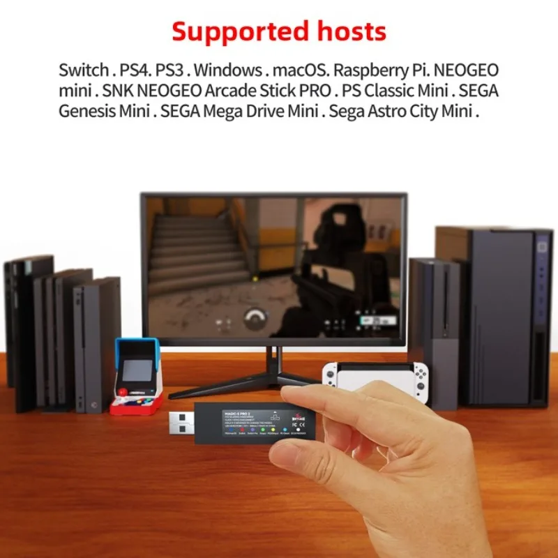 Bluetooth Wireless Game Controller Adapter Converter Multi‑Platform Game Accessory Compatible with PS5 PS4 Xbox Switch PC Arcade