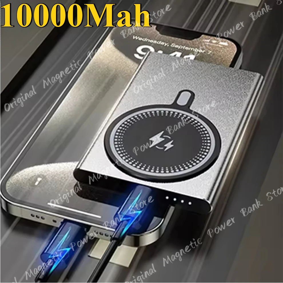

Original Thin Wireless Power Bank Magnetic 20W 10000mAh Portable Fast Charging External Battery for Magsafe For iPhone 16 15 14