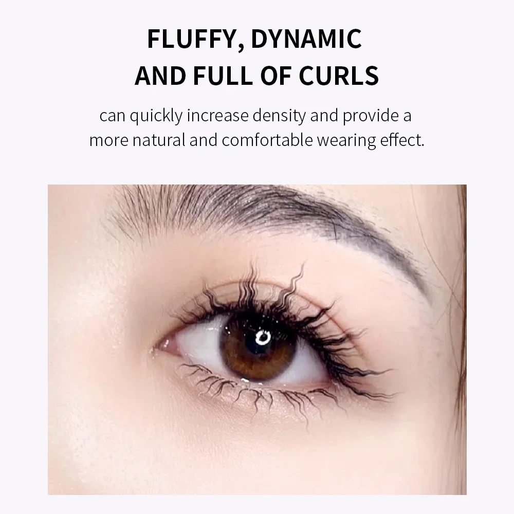 GLAMLASH 3D Curly Wool Lashes Curl Cat Eye Eyelashes Fluffy Thick Fasle Eyelashes Natural Long Handmade Eye Lashes Extension