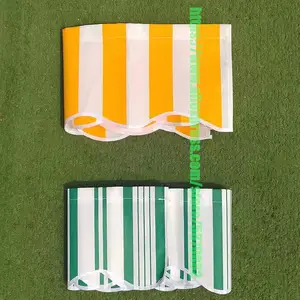 Kain Pengganti Tenda Teras yang Dapat Ditarik Jendela Kelambu Bergelombang Kain Kanopi Kerai Tahan Lama Strip Abu-abu Krem Tahan Air 12 kanopi luar ruangan penjualan terbaik - №