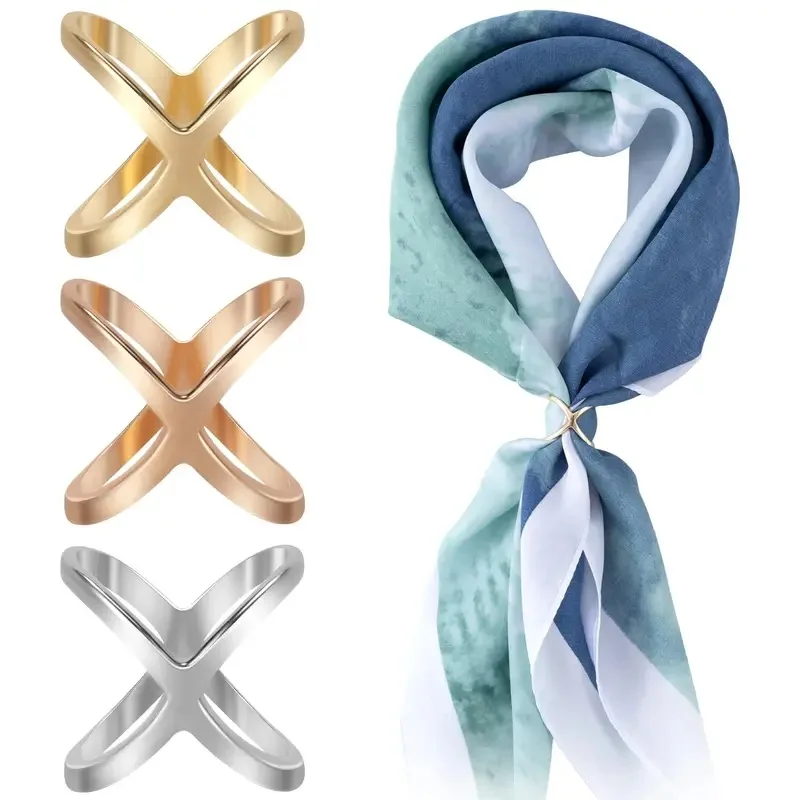 1/2/3/4Pcs X-Shaped Scarf Clips Buckles For Women, Scarf Holder Pins For Shawls Silk Clothes