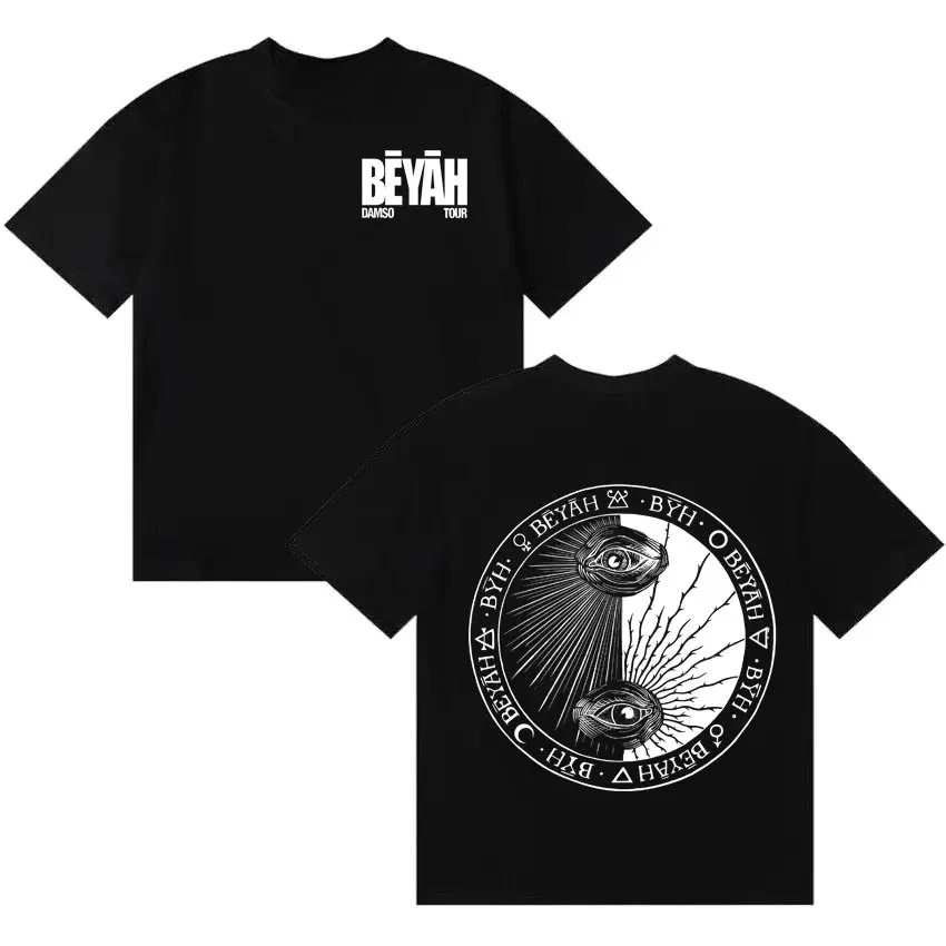 

Damso Singer Graphic T-Shirt, Double Sided Print Oversized Short Sleeve Tee For Men Women, Retro Music Fans Streetwear Tops