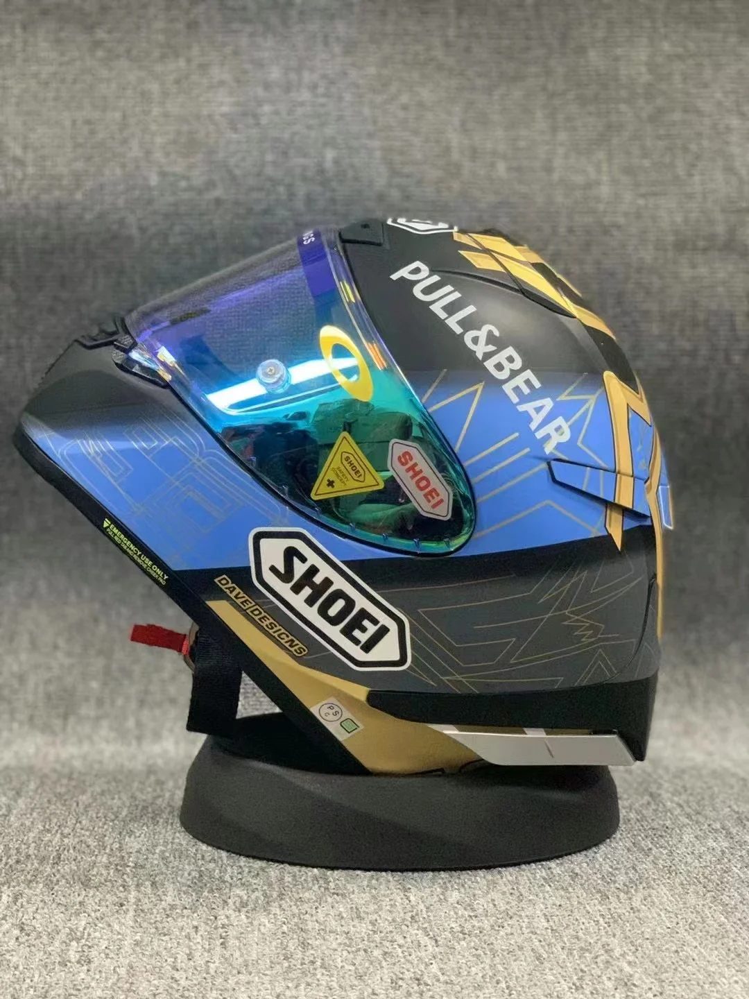 Casco moto integrale X14 Marquez oro blu Equitazione Motocross Racing Casco moto Casco De Motocicleta