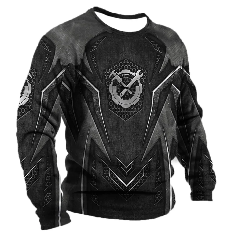 

Men's long-sleeved T-shirt 3D printed top autumn retro T-shirt casual sportswear breathable quick-drying bottoming top