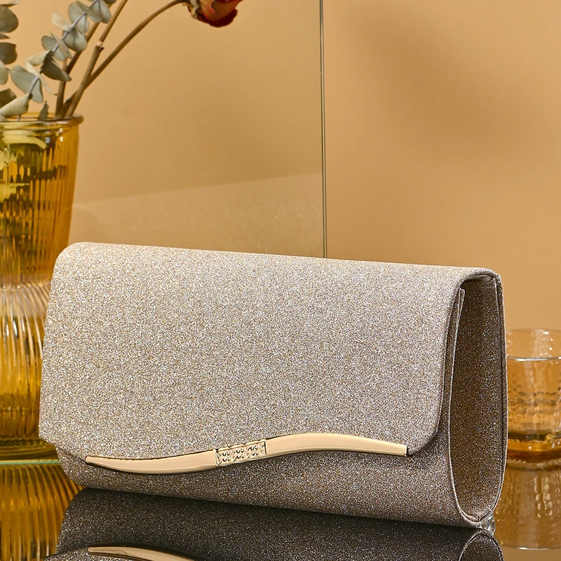 Top quality sequin envelope chain handheld women evening shoulder bag flash wallet banquet minimalist trend